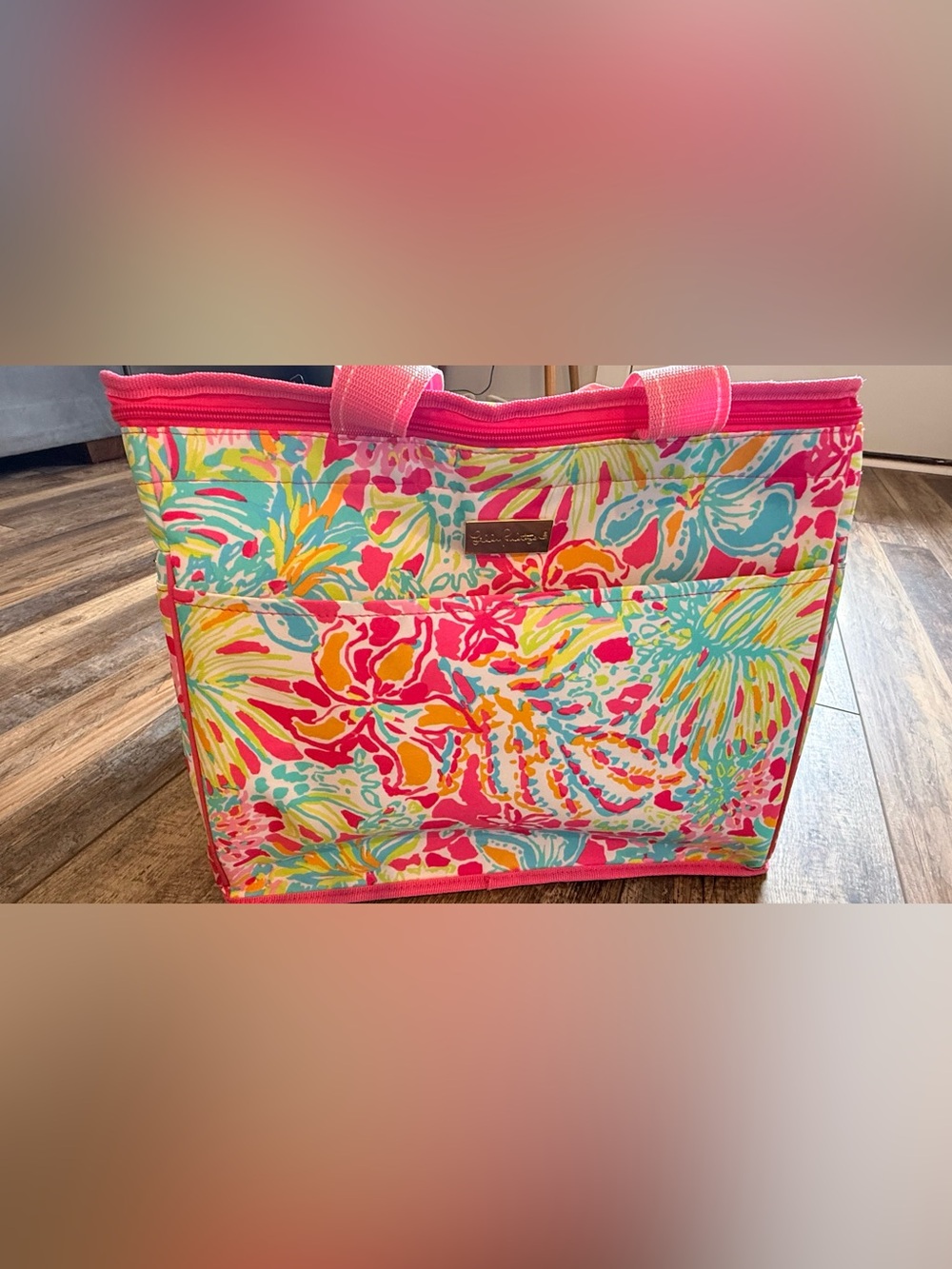 Lilly Pulitzer - Insulated Cooler Tote Bag - Large - Multicolor Pink Turquoise